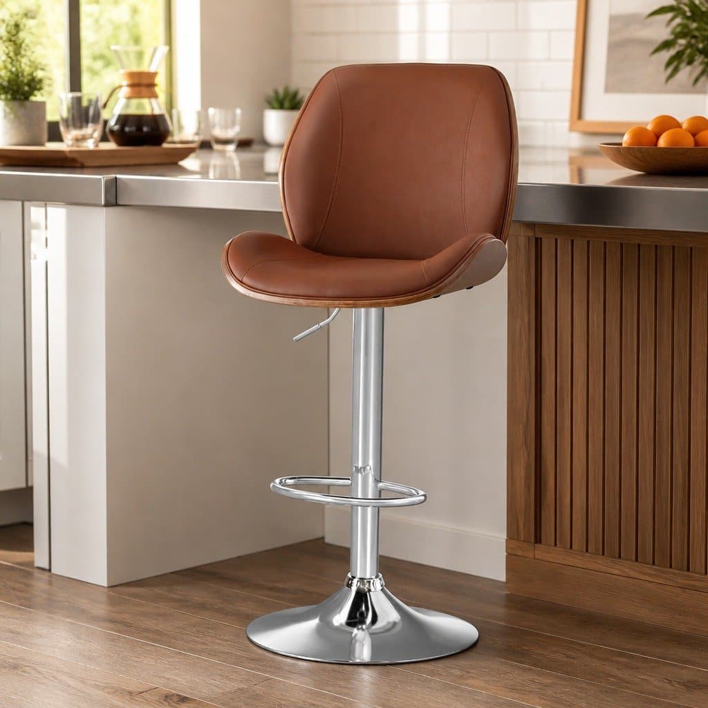 Bentwood Bar Stool with Adjustable Height