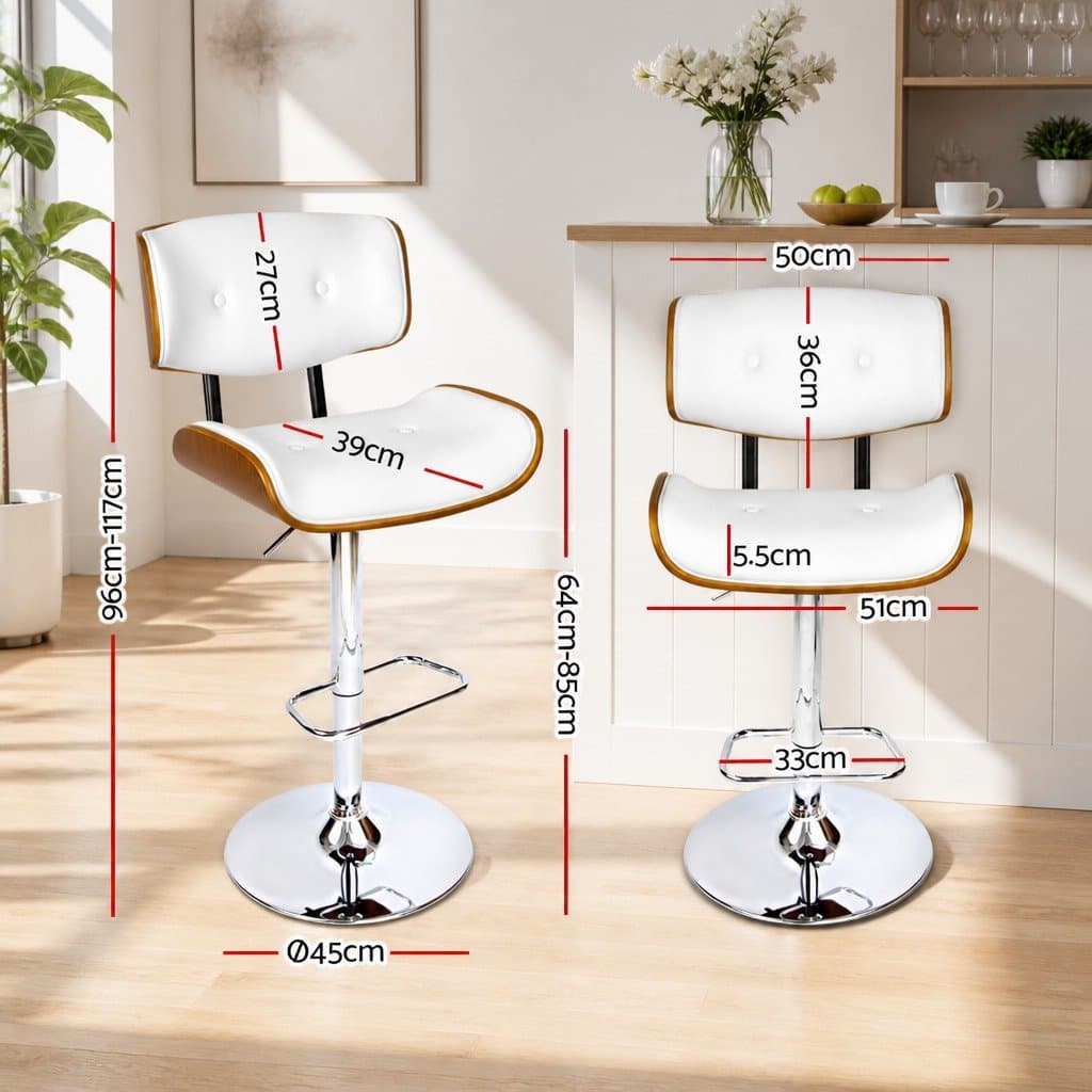 Bar Stools with Gas Lift and Chrome Base