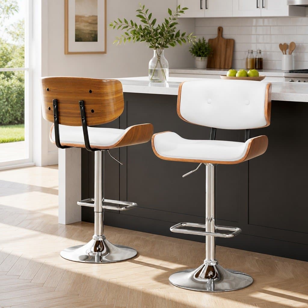 Bar Stools with Gas Lift and Chrome Base