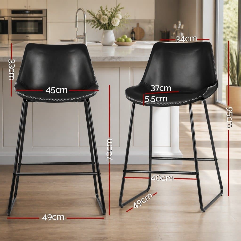 Bar Stools Set of 4 with Padded Seats
