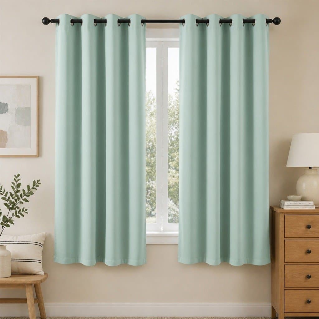 Green Blockout Curtains 2 Panels 132x160cm