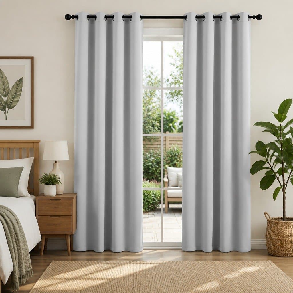 Blockout Curtains 2 Panels 132x213cm Thermal Insulated Grey