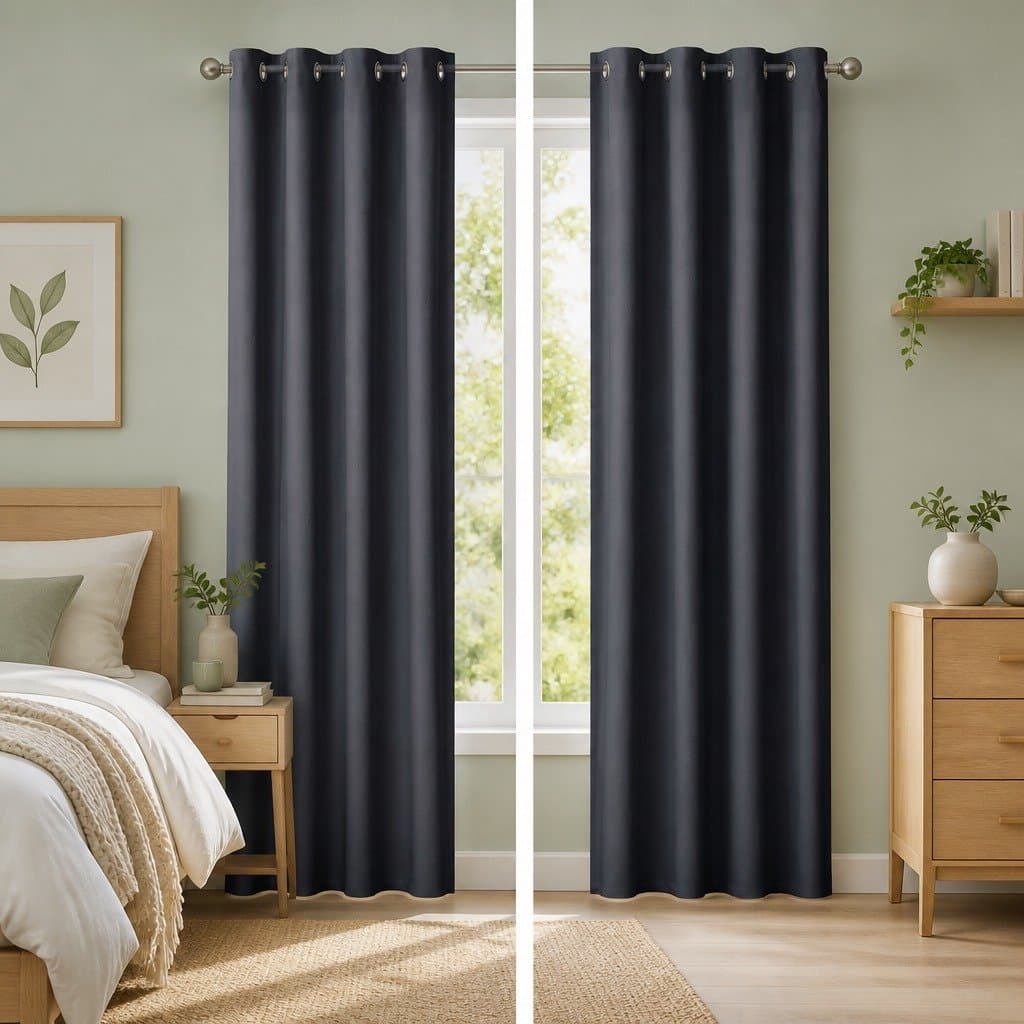 Eyelet Blockout Curtains 140x230cm Charcoal 2 Panels