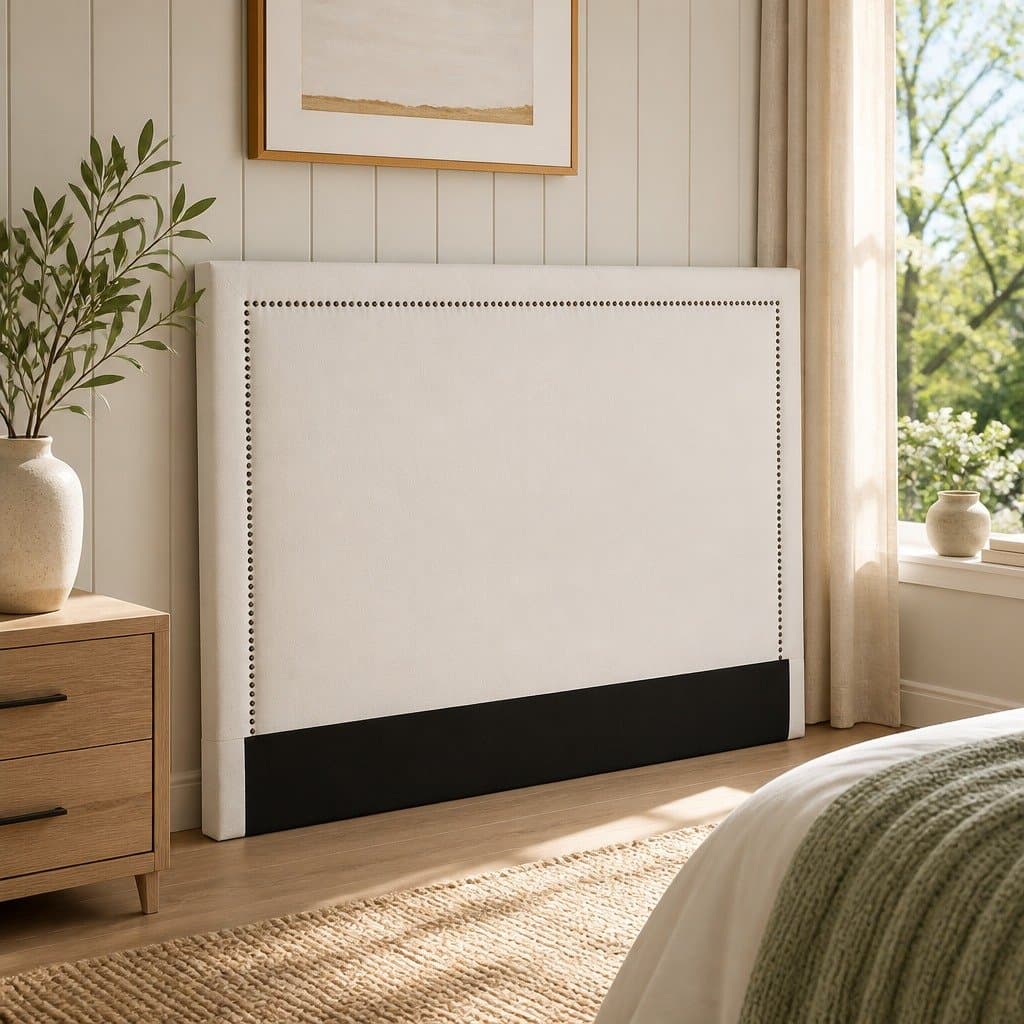 Upholstered Queen Bed Headboard with Nail-Edge