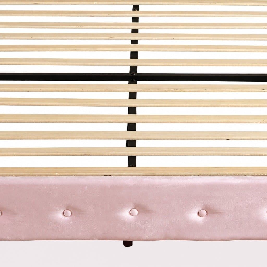Velvet Queen Floating Bed Frame with LED and USB