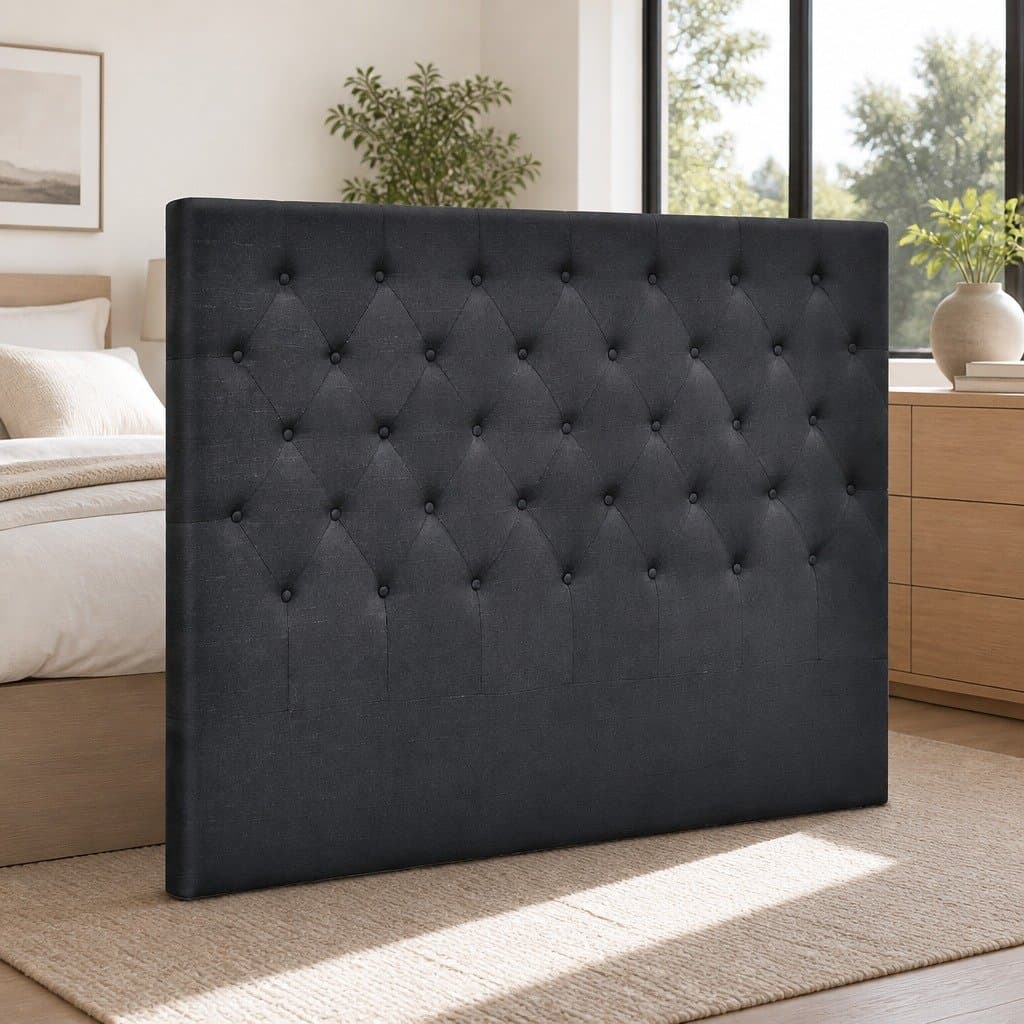 Upholstered Queen Size Bed Headboard with Button Tufting