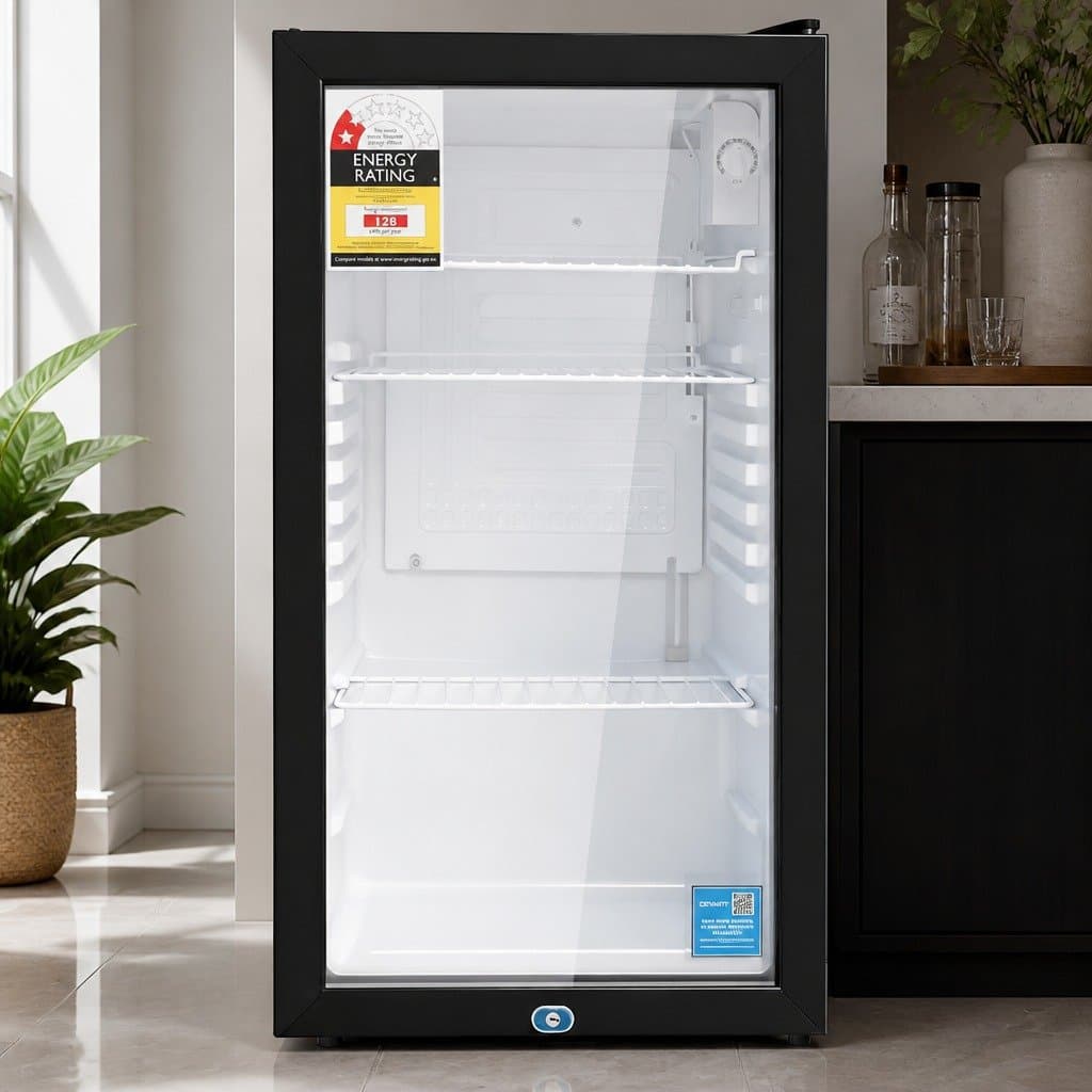 Bar Fridge 78L with Glass Door and Adjustable Shelves