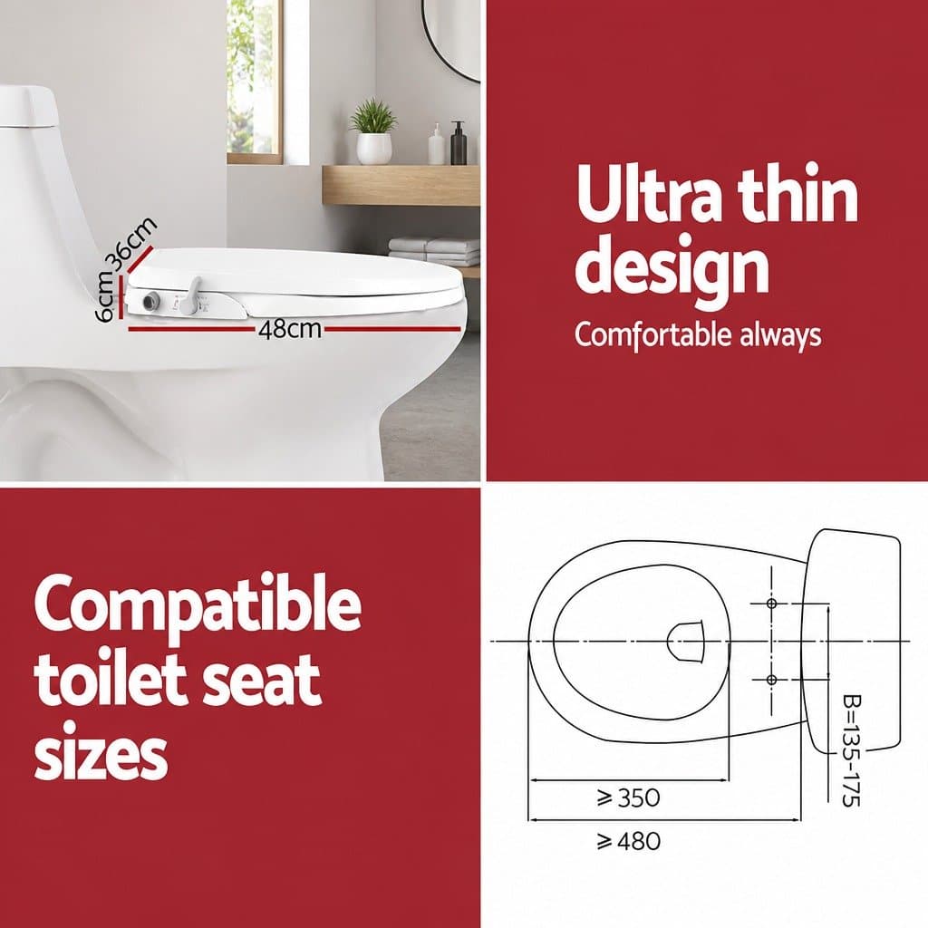 Non-Electric Bidet Toilet Seat Cover with Water Spray