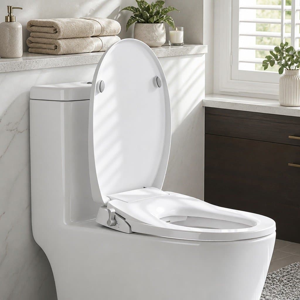 Non-Electric Bidet Toilet Seat with Dual Nozzles