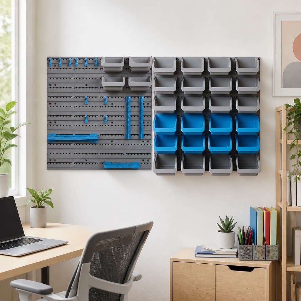 44-Piece Wall Mounted Storage Bin Rack for Tools