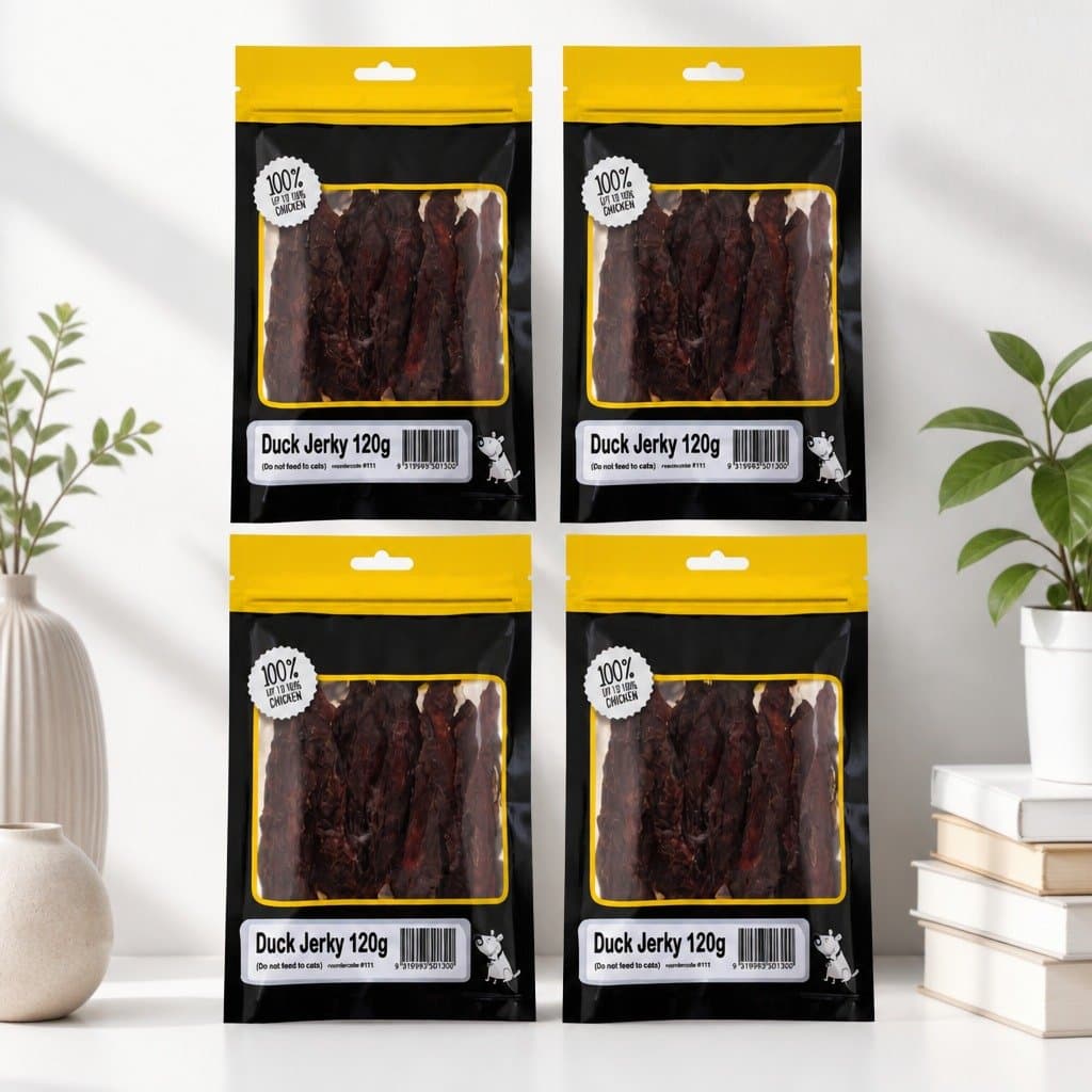 Dog Treats Duck Jerky Soft Chew 120g x4 High Protein Low Fat All Breeds