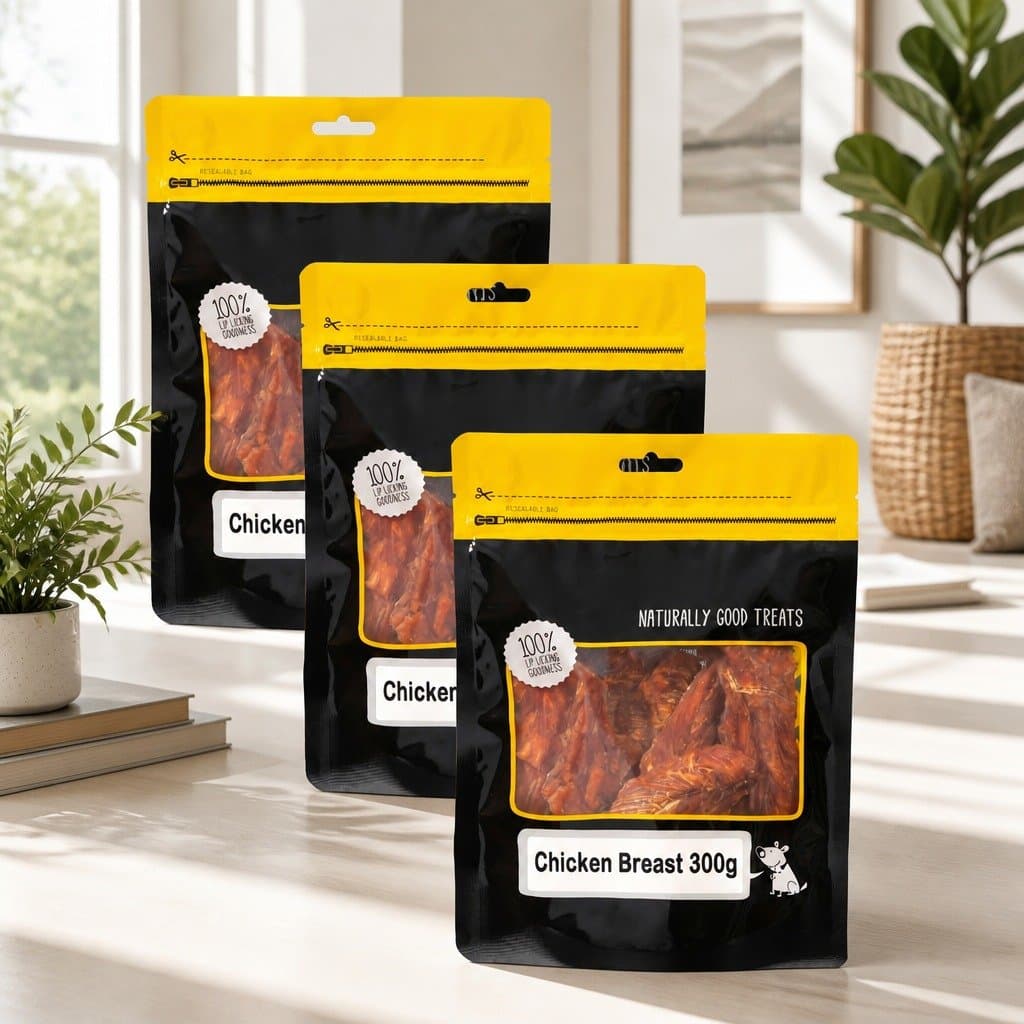 High Protein Dog Treats with Real Chicken Breast 300g x 3