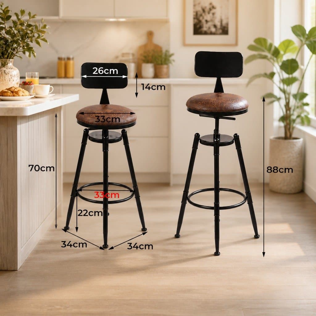 Adjustable Swivel Bar Stool for Dining Areas