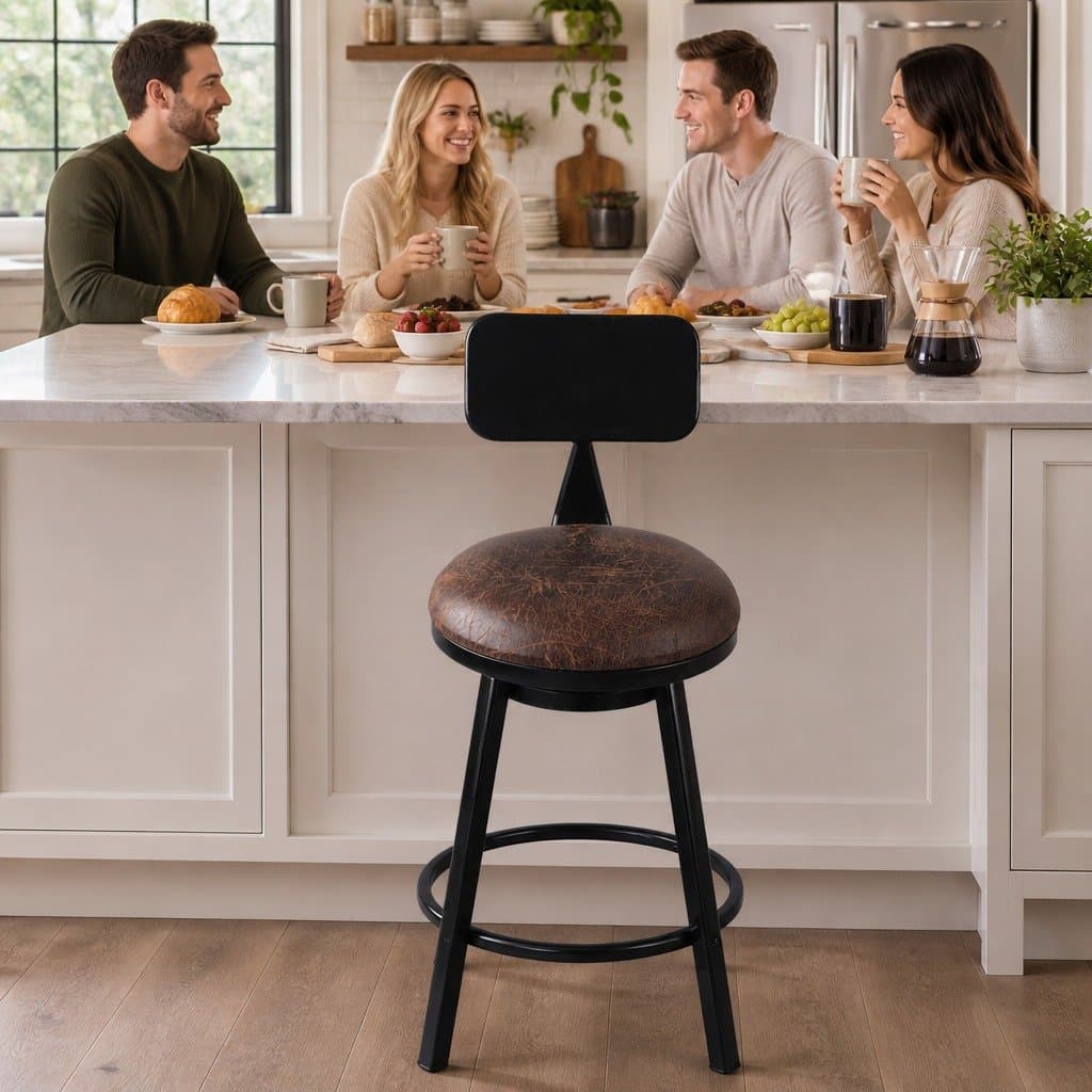 Adjustable Swivel Bar Stool for Dining Areas