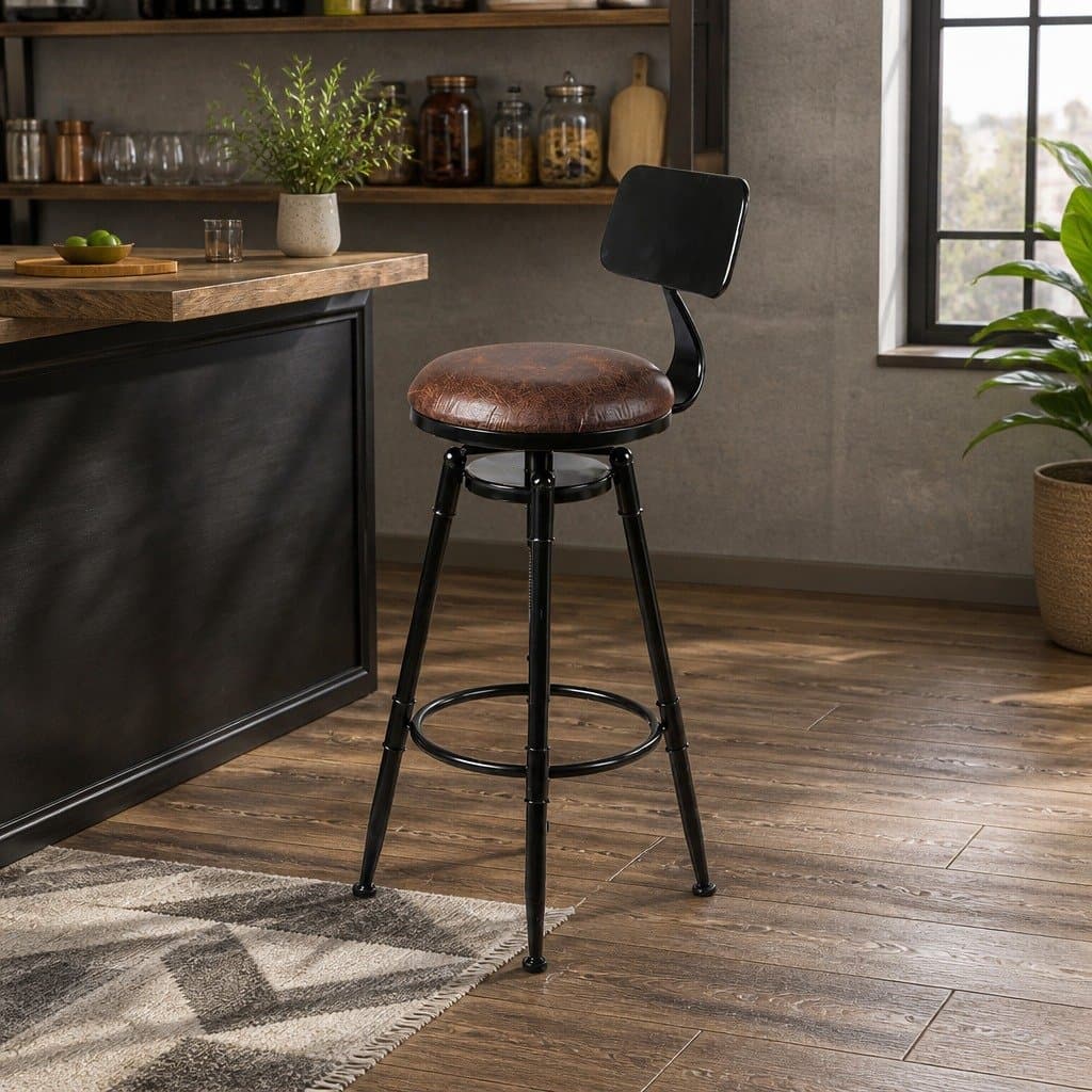 Adjustable Swivel Bar Stool for Dining Areas