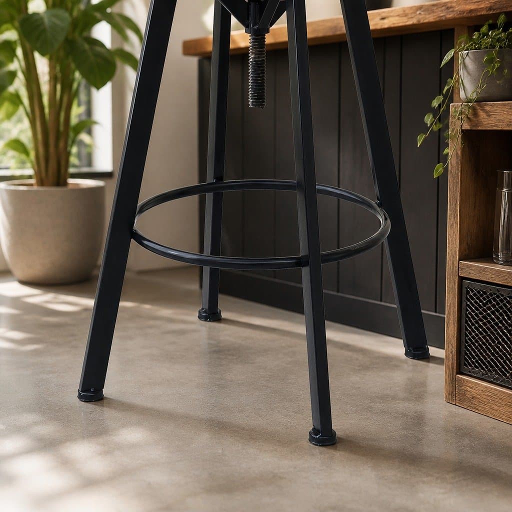 Set of 4 Adjustable Height Industrial Bar Stools