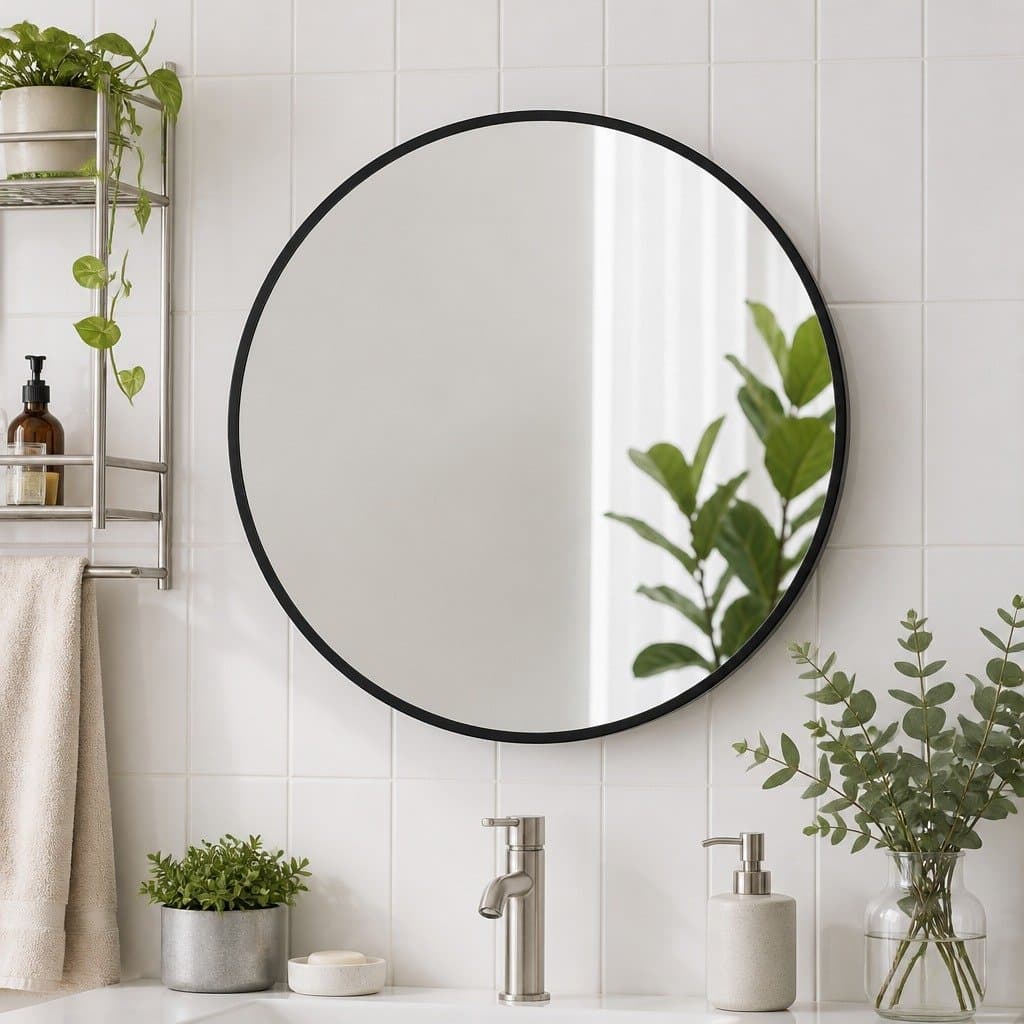 Round Wall Mirror for Home Decor and Grooming