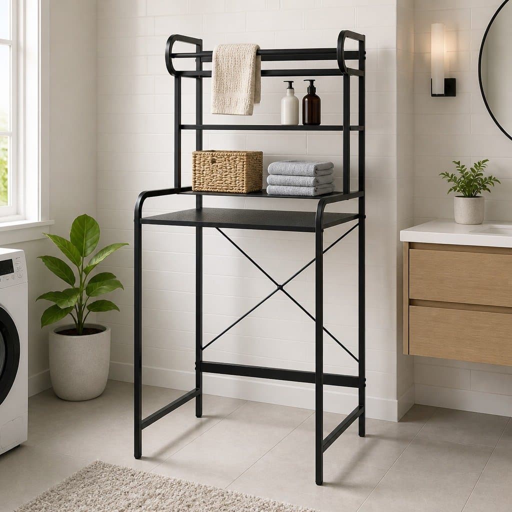 3-Tier Black Organizer for Laundry Spaces