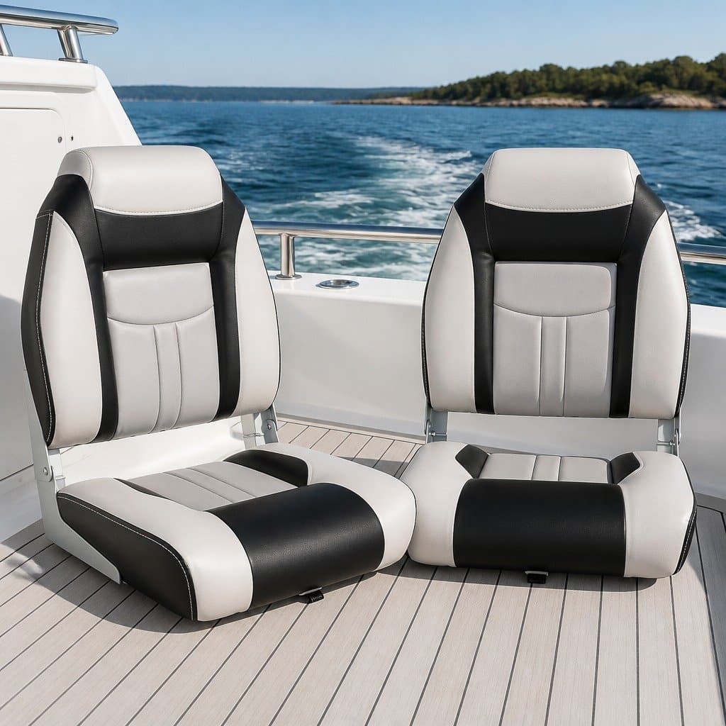 High Back Marine Folding Boat Seats with Swivel Function