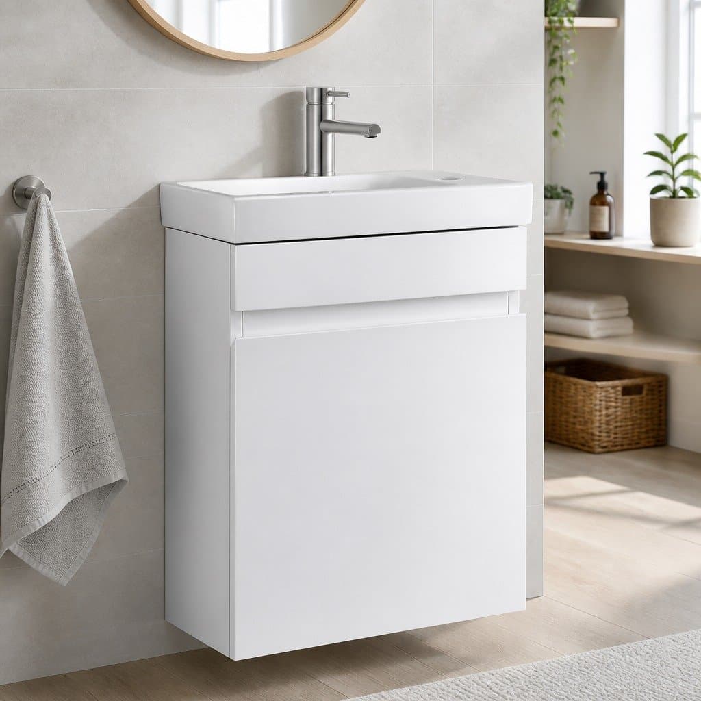 400mm Bathroom Vanity Unit with Ceramic Basin