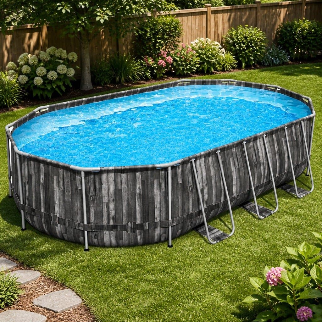 Steel Frame Swimming Pool 6.1x3.66m with Pump