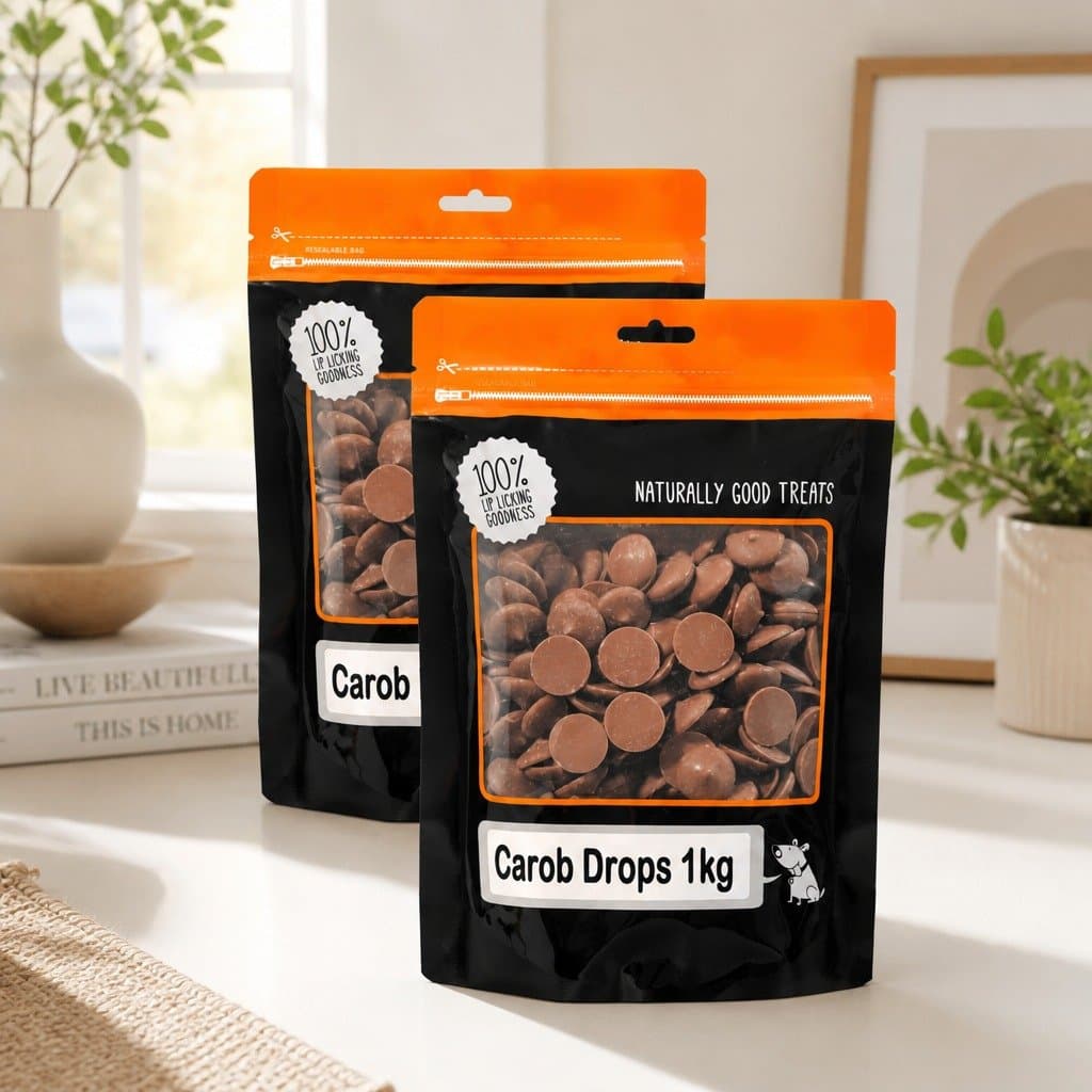 Carob Buttons Dog Treats 1kg x 2 Pack