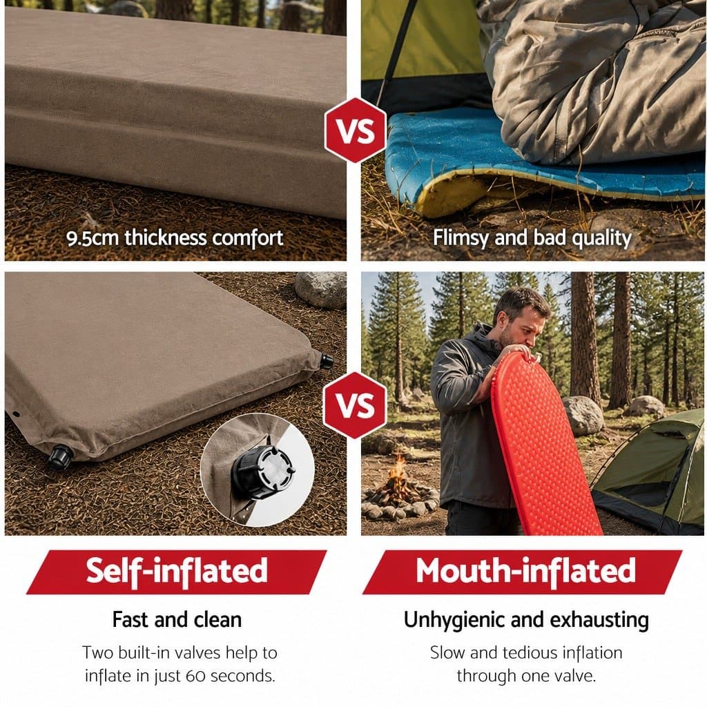 Self Inflating Double Sleeping Mat for Camping