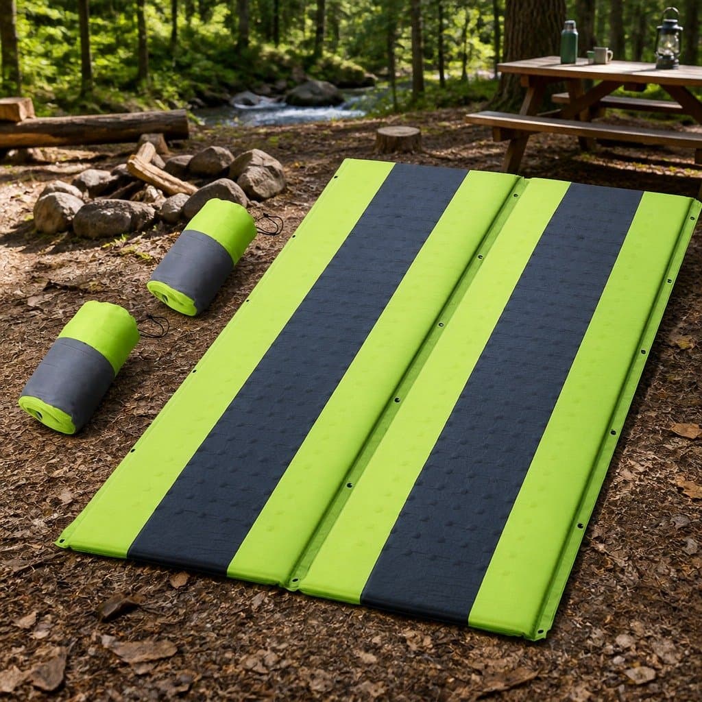 Self Inflating Double Camping Mattress Green 190cm
