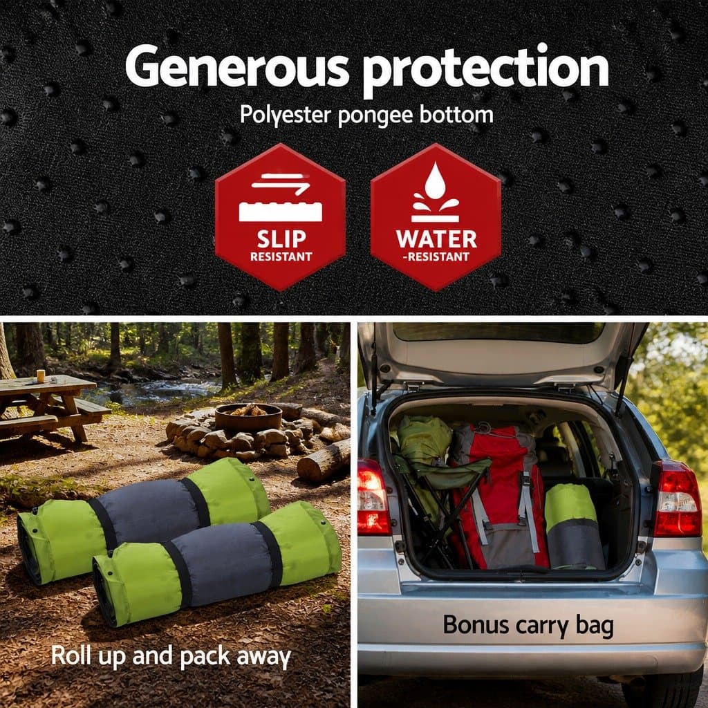 Self Inflating Double Camping Mattress Green 190cm
