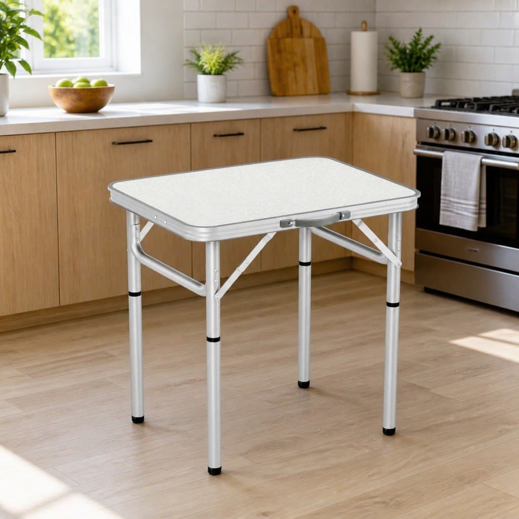 Portable 60CM Folding Camping Table with Adjustable Height