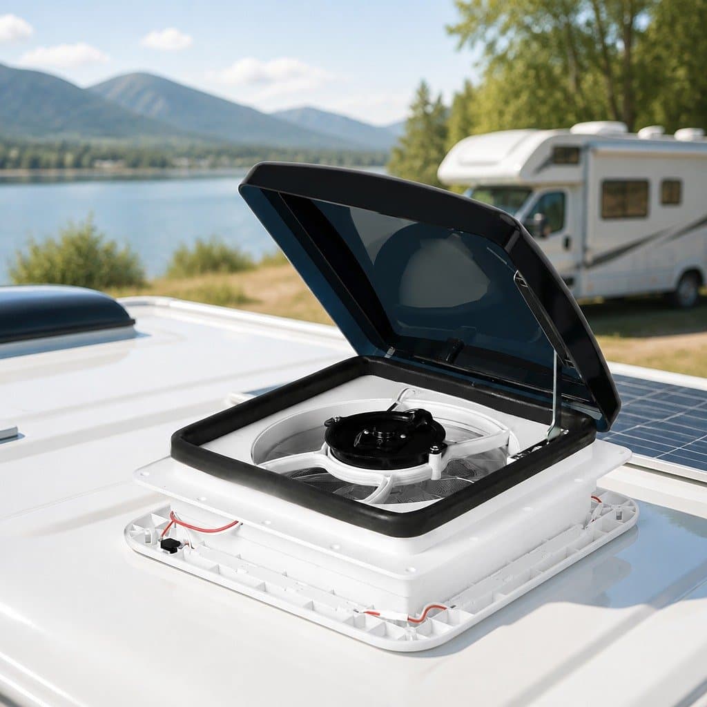 12V Roof Vent Hatch with Fan & LED for Caravans