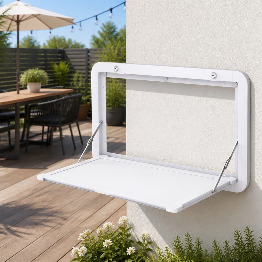 Lockable Folding Caravan Table 800 x 450mm Durable White