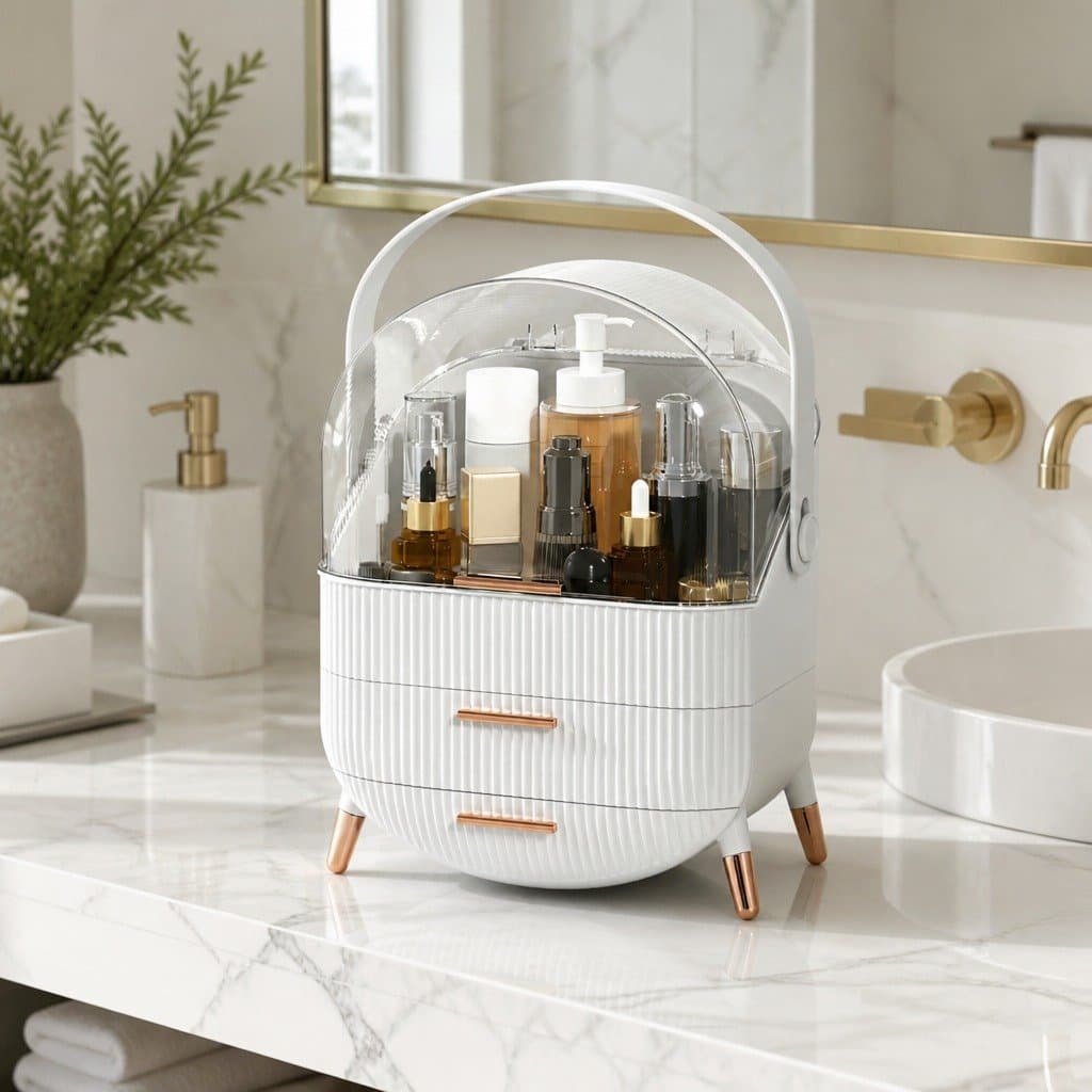 Makeup Organizer Portable Cosmetic Storage Box Jewellery Holder with Drawers