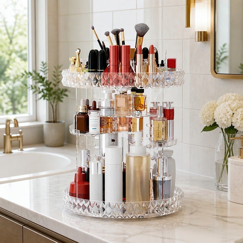 Acrylic Rotating Makeup Organizer for Easy Access
