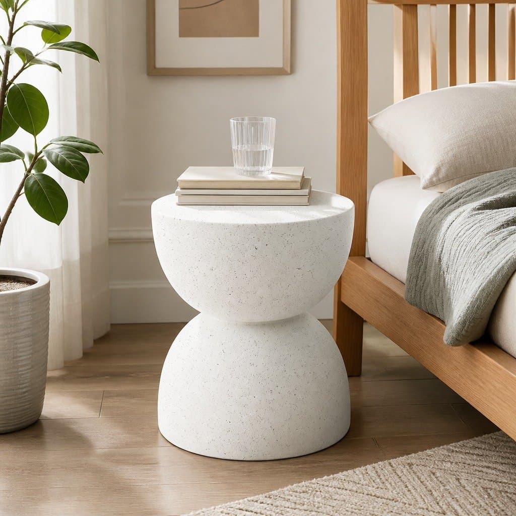 Round Terrazzo Hourglass Stool with 150kg Capacity