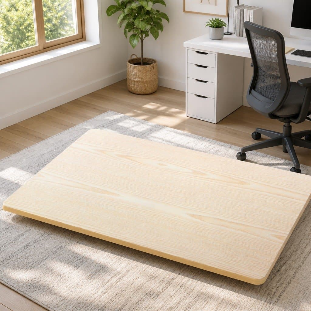 White Oak Standing Desk Top 140cm with Pre-Drilled Holes