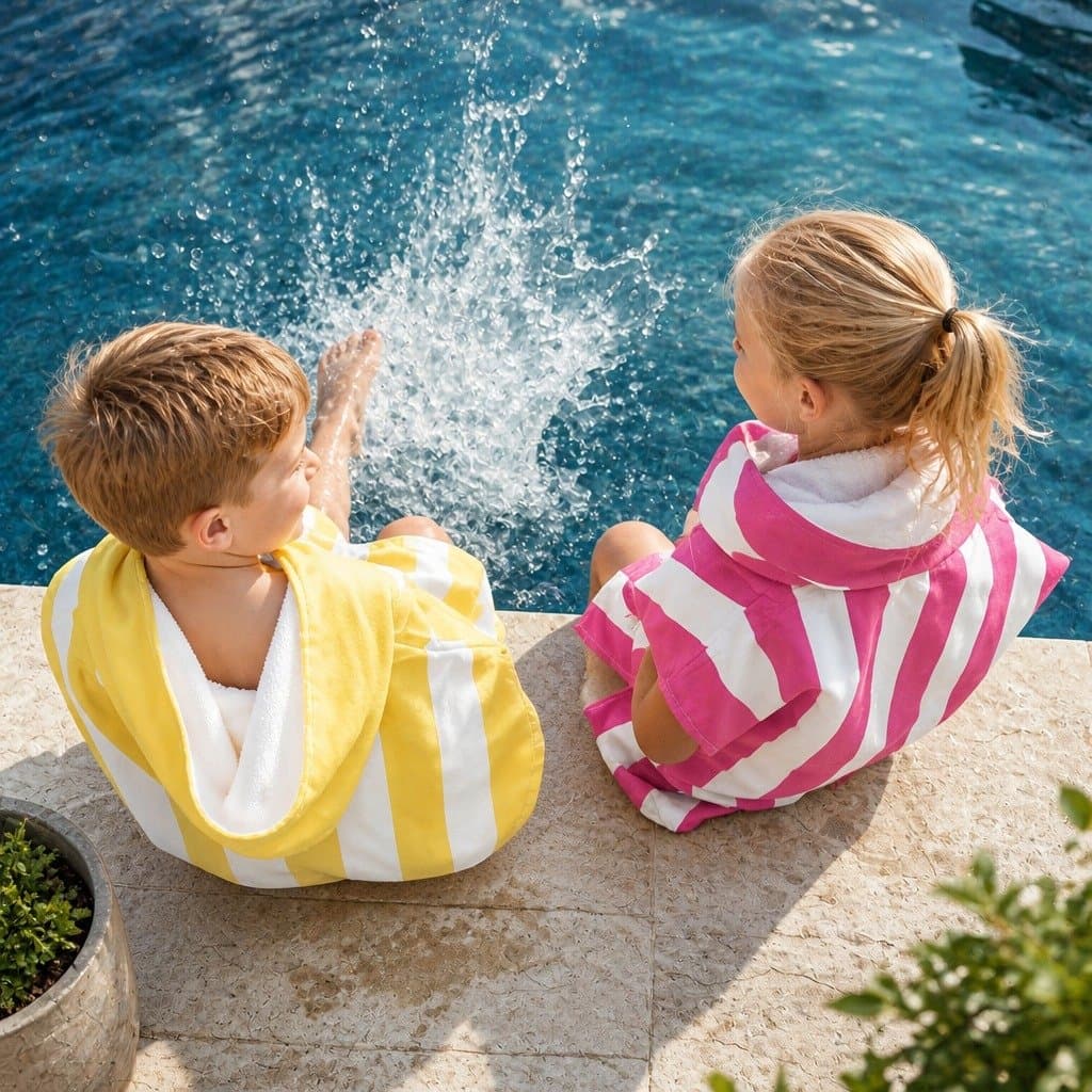Kids Quick Dry Hooded Poncho Towel for Beach 2-4 Years
