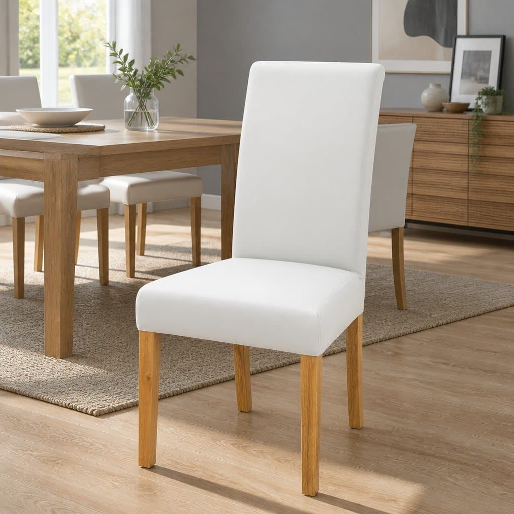 White Spandex Stretch Dining Chair Covers Set of 4