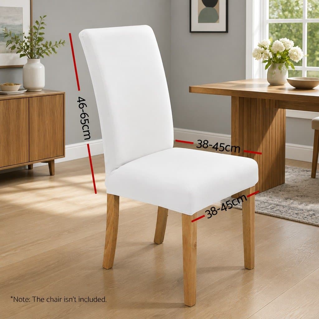 White Spandex Stretch Dining Chair Covers Set of 4