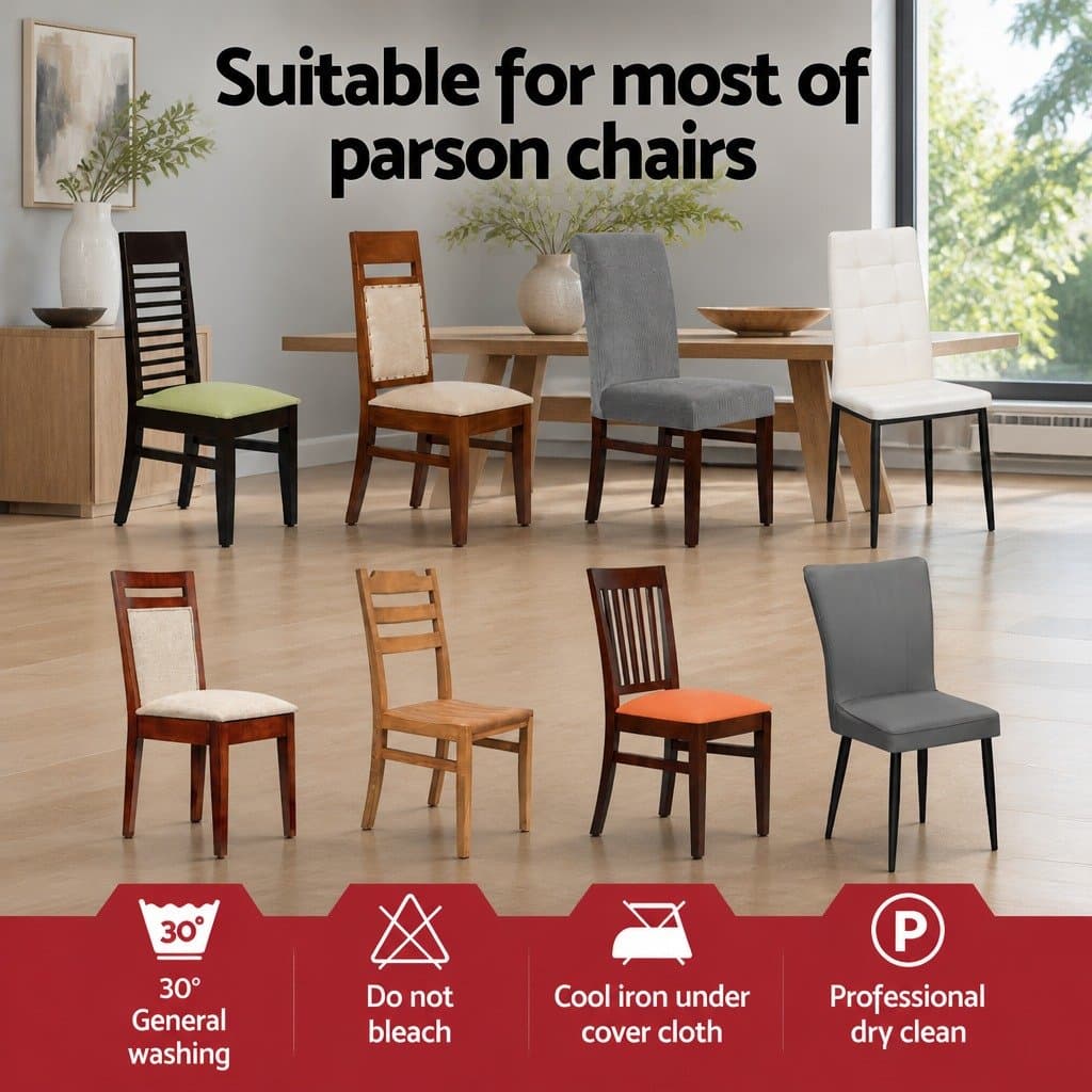 White Spandex Stretch Dining Chair Covers Set of 4