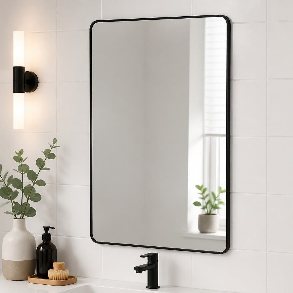 Rectangle Wall Mirror 75x50cm Black