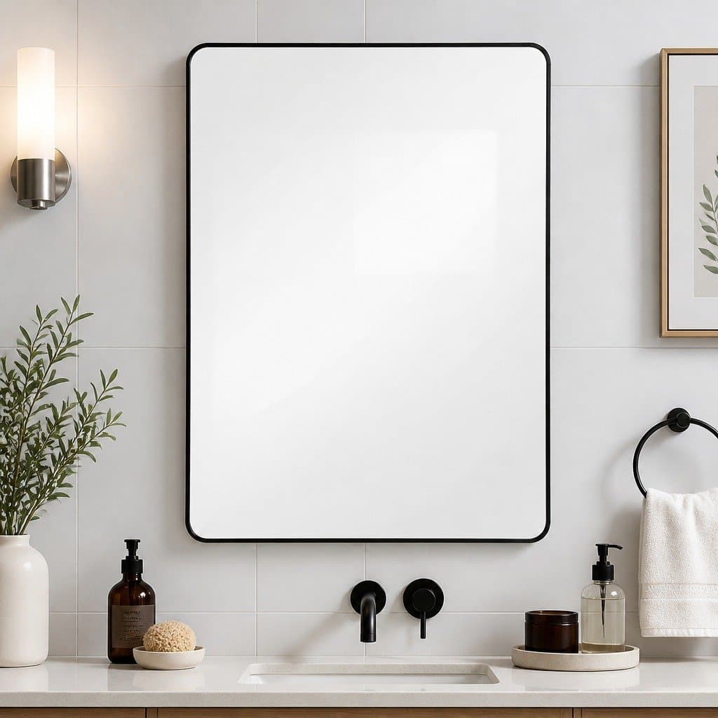 Rectangle Wall Mirror 75x50cm Black