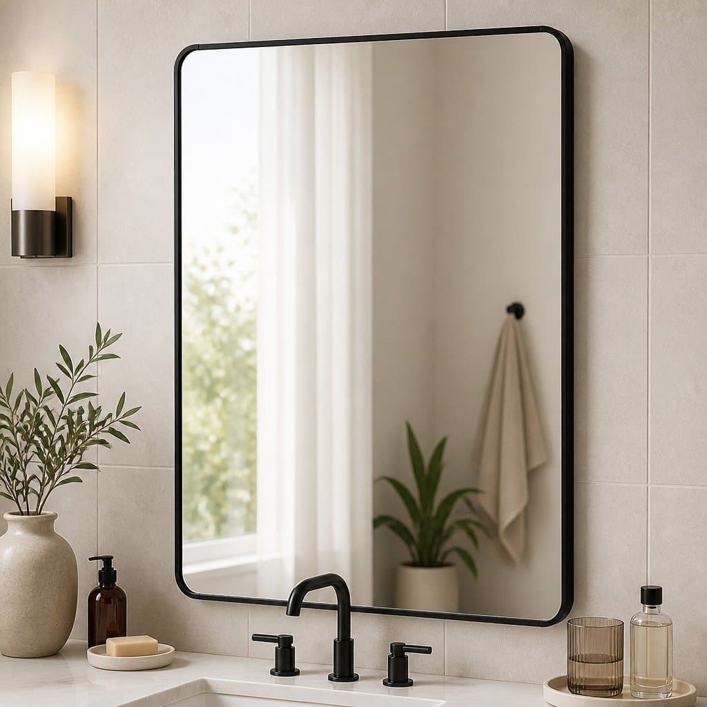 Rectangle Wall Mirror 75x50cm Black