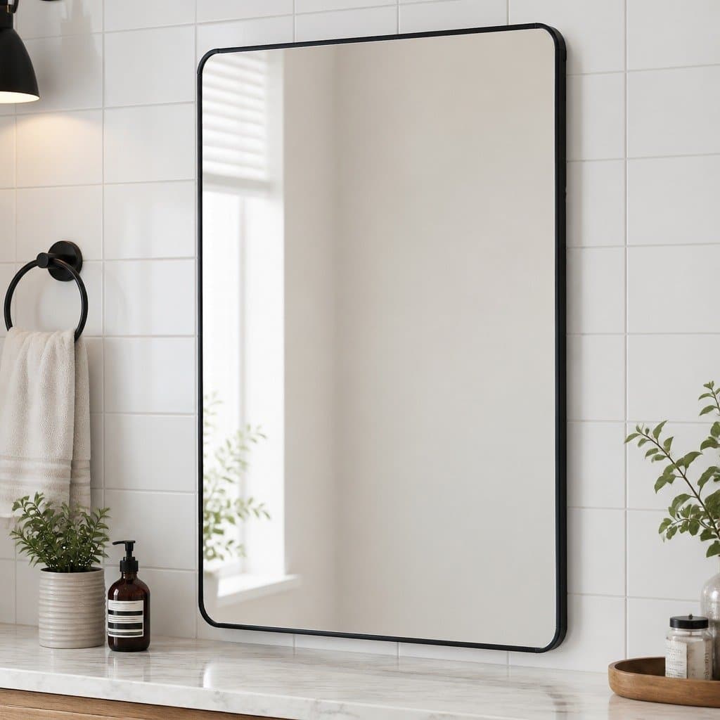 Rectangle Wall Mirror 75x50cm Black