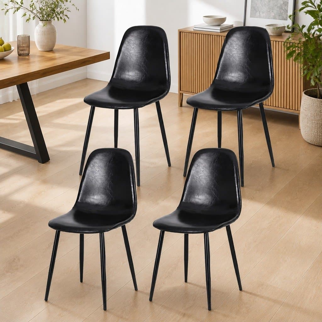 Set of 4 Retro Dining Chairs for Kitchen and Cafe