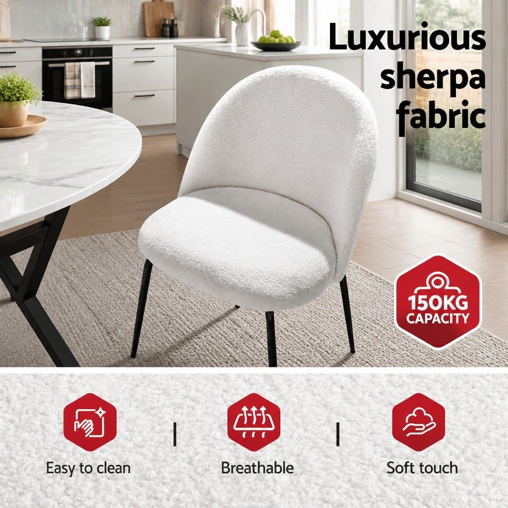 Round Marble Dining Table with 4 Chairs Set