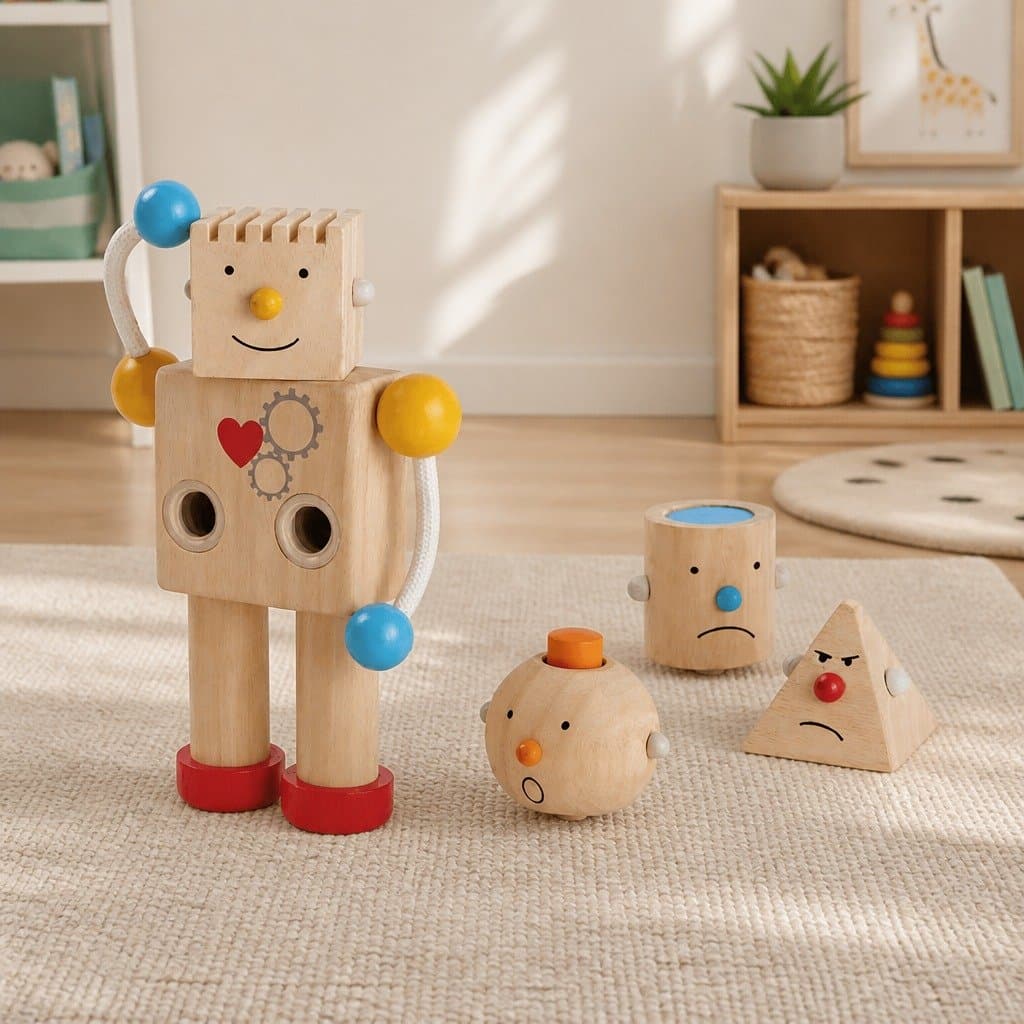 Build-A-Robot Toy with Interchangeable Heads