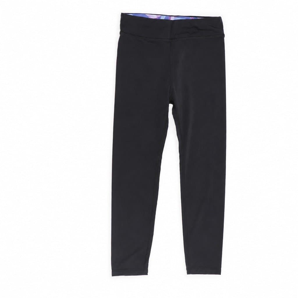 Size 140 Kids Black Leggings with Stretchy Waistband