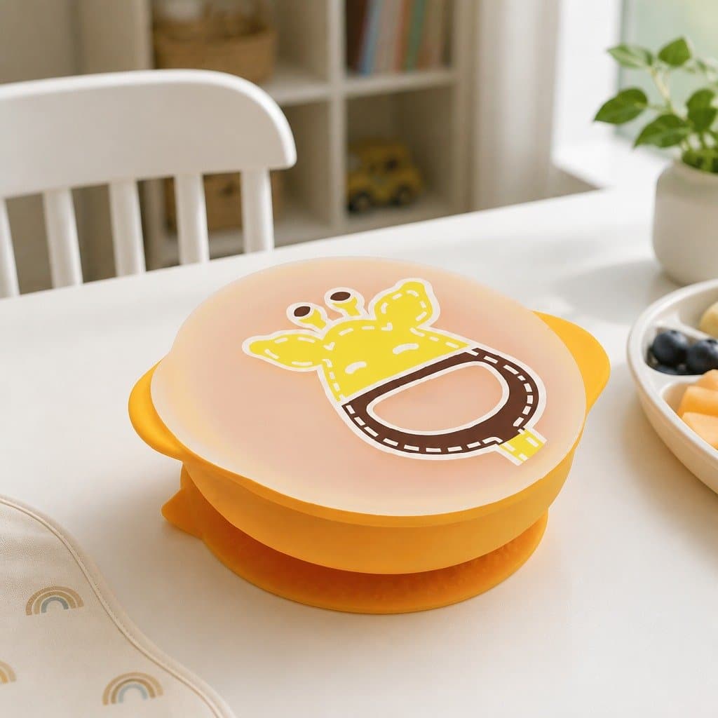 Suction Bowl with Lid for Toddlers, 450ml