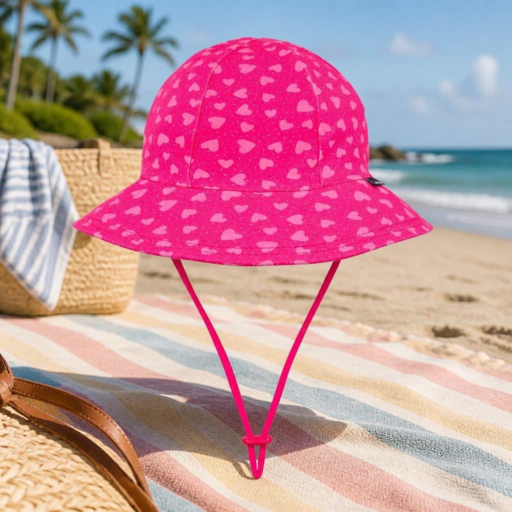 Kids Ponytail Bucket Hat with Sun Protection